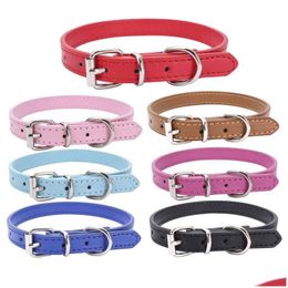 Dog Collars Leashes Pet Supplies Collar Alloy Buckle Chain Cat Necklace Size Adjustable For Small And Medium-Sized 1221437 Drop Delive Dhfe2