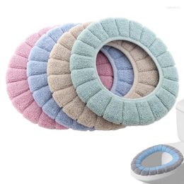 Toilet Seat Covers For Bathroom Soft Thicker Warmer Cover Pad 4 Pieces Washable O Type Cushion