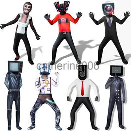 Special Occasions Skibidi Toilet Cosplay Costume Skibidi Toilet TV Man Game Children Adult Jumpsuits Set Outfit Halloween Costume for Kids Adult x1004