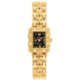 Gold Bracelet Watch Women Luxury Stainless Steel Retro Quartz Wristwatches Elegant Womens Dress Watches Small Square Dial Clock222J