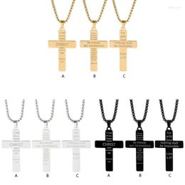 Chains Cross Bible Verses Necklace Cool Wind Hip Hop Temperament Pendant Retro Halloween Jewellery Clavicle Chain For Men Boys