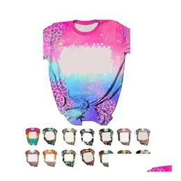 Party Favor Wholesale Sublimation Bleached Shirts Heat Transfer Blank Bleach Shirt Polyester T-Shirts Us Men Women Supplies Diy Drop Dhuhl