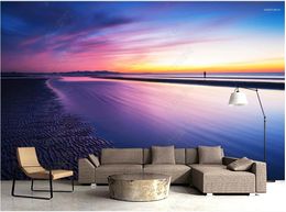 Wallpapers Custom Mural 3d Po Wallpaper Modern Beautiful Seaside Sunset Scenery Background Home Decor For Walls Living Room