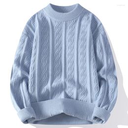 Men's Sweaters Pull Homme 2023 Fall Winter Fashion Men Twist Stripe Wool Pullovers Thick Warm Knitwear Korean Handsome Sweater Male