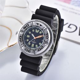 Sport mens watches rubber strap quartz movement drive watch eco luminous waterproof wristwatch Analogue auto date rotate bezel wrist296G