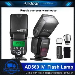 Flash Heads Andoer AD560 IV Universal Speedlite Light 2.4G Wireless On-camera Slave Speedlite Flash Light GN50 with Trigger for DSLR Cameras YQ231003