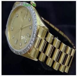 Luxury Fashion WATCHES Men Top Quality 18k Yellow Gold Diamond Dial Bezel Watchs Automatic Men's Watch woman Wristwatch Multi237a