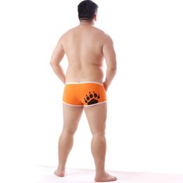 New Men's Plus Size Bear Claw Paw Boxers Cotton Underwear Sexy Shorts Design For Gay Bear M L XL XXL XXXL277T
