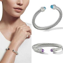 Bracelets Dy Bracelet Men Women ed Wire Round Head Fashion Versatile Platinum Plated Two-color Hemp Trend Selling Jewelry213T