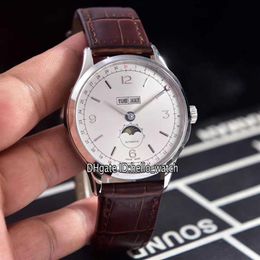 watches men luxury brand Cheap Patrimony Big Date U0112538 White Dial Automatic Moon Phase 0112538 Mens Watch Steel Case Brown Lea332r