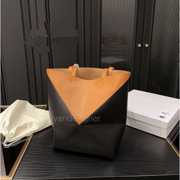 Designer Puzzle tote Handbag 2023 New High Capacity Deformable Geometry Folding Tote Bag Single Shoulder Underarm Bag Water Bucket Bag loewees