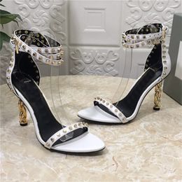 Sandals Leather Dress Shoes 10cm Heel Designer Shoes Women Sandals And Heels Comfortable Retro Party High Heels Summer Autumn Shallow 2404120TA2