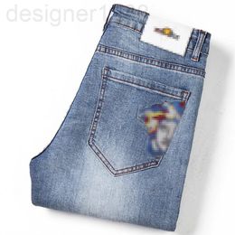 Men's Jeans designer Official website Fansi collection menswear 2021 autumn new Medusa embroidered jeans micro elastic Leggin240K