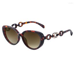 Sunglasses 2023 Fashiona Polarised Cat Eye Women High-end Chain Hollow Sun Glasses Ladies Girls Luxury Gafas De Sol UV400