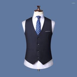 Men's Vests Vest Coat Korean Style Suit Slim Fit Casual Business Man Dress Wear Waistcoat