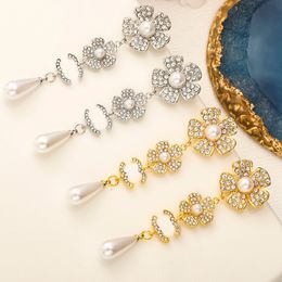 Stud Earrings Silver Gold Stainless Steel Brand Letter Fashion Designer Earrings for Women Christmas Wedding Bride Gift Designer Jewelry