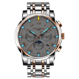 Gentleman Automatic Self-wind Wrist Watch Genuine Carnival Wristwatch Self-luminous Night Light 8799G Men's Tritium Watch243T