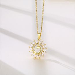 Pendant Necklaces Zircon Crystal Peacock Stainless Steel For Women Korean Fashion Female Choker Clavicle Chain Jewelry Gift