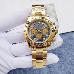Drop-Stainless steel Mens Mechanical Watch Shell Face 40mm Diamond Watches Rubber Strap Fashion Casual Wristwatch292D
