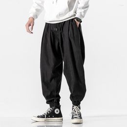 Men's Pants 2023 Autumn Japanese Casual Fashion Versatile Solid Color Personalized Loose Large Size Nine Split Wide Leg Lanterns