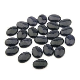 Loose Gemstones Blue Sandstone Oval Flat Back Gemstone Cabochons Healing Chakra Crystal Stone Bead Cab Ers No Hole For Jewel Dhgarden Dhmok