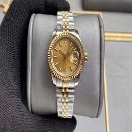 Beautiful High quality fashion gold Ladies dress watch 28mm mechanical automatic women's watches Stainless steel strap bracel273r