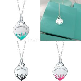 T Designer Heart tag pendant Necklace bracelet stud earrings Women Luxury Brand Jewelry Classic Fashion 925 sterlling silver rose 258i