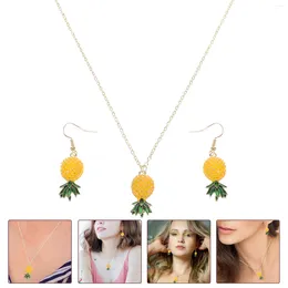 Necklace Earrings Set Small Fresh Pineapple Earring Miss Jewelry Necklaces Alloy Women Jewelries