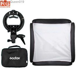 Flash Heads Godox 80*80 cm Softbox Foldable 80x80 Flash Folding + S-Type Bracket Bowens Holder + Bag Kit for Photo Studio Flash Speedlites YQ231004