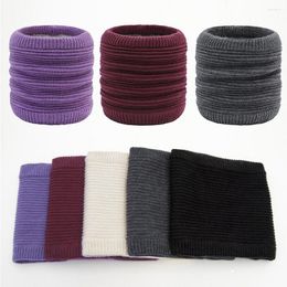 Scarves Fur Fleece Snood Neck Scarf Unisex Couple Knitted Ring Winter Windproof Pullover Solid Woollen Warm Neckerchief