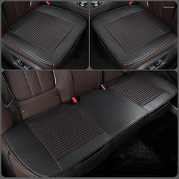 Car Seat Covers 3 Pcs/set Luxury PU Cover Set Universal For Protect The Seats Anti Scratch & Dust Cushion Upgraded Interior Decoration