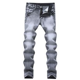 Men's Jeans Fashion Denim Slim Male Distressed Jeans Grey Men Skinny Jeans Streetwear Vintage Mens Clothing drop237Z