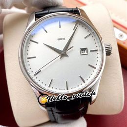 New Calatrava Steel Case 5227 5227G-001 A2813 Automatic Mens Watch Silver Dial Leather Strap Gents Watches Hello Watch HWPP 5 Colo263F