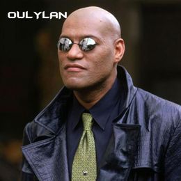 Oulylan Matrix Round Rimless Sunglasses Men Classic Clamp Nose Sun Glasses Mens Mini Frameless Brand Design Glasses337p