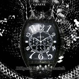 High Quality Cheap BLACK CROCO PVD Black With Dial Mens Watch Quartz Chronograph Snakeskin Pattern Lather Strap Cheap Watches252L