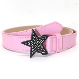 Belts Kawaii Star Rhinestone Belt Fashion Grunge Women Jeans Accessories Buckle