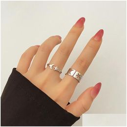 Cluster Rings Vienkim Bohemian Geometric Sets Star Moon Flower Constellation Knuckle Finger Ring Set For Women Fashion Jewelry Drop De Dh4Ah
