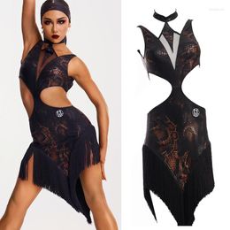 Stage Wear High-End Latin Dance Competition Dress For Women Sexy Splice Fringed Clothes Chacha Rumba Tango Costumes DN15965