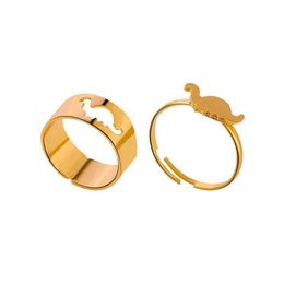 Cluster Rings Selling Creative Fashion Hollow Dinosaur Ring Set Retro Simple Metal Open Design Sense Accessories Kl027 Drop Delivery J Dhalf