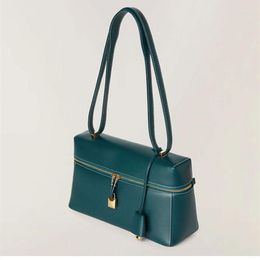 Evening Bags Solid Colour Zipper Box Ladies 2023 Women Retro Cowhide Shoulder Bag Fashion Crossbody