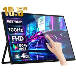 ZEUSLAP 18.5" Touch Screen Portable Monitor 100Hz 100% sRGB With Screen Holder Stand For Laptop Phone Xbox PS4 PS5 Switch