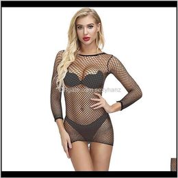 Bras Sets Womens Apparel Sexy Bodystockings Women Babydoll Lingerie Underwear Fishnet Open Crotch Catsuit Mesh Tights Erot318O