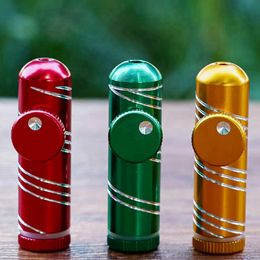 Smoking Colorful Aluminium Alloy Bullet Cartridge Style Storage Box Stash Bottle Portable Innovative Nose Case Snuff Snorter Sniffer Snuffer Handpipes