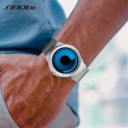 SINOBI Marca Creativa Sport Orologio Al Quarzo Da Uomo Cinturino In Acciaio Inossidabile Orologi Da Uomo Talento Moda Orologio di Rotazione Relogio Masculino X3134