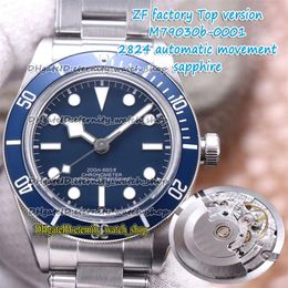 ZFF V2 Top version 316L Steel Case ETA A2824 Automatic Blue Dial 79030 Mens Watch Steel Bracelet Sport eternity Watches 0003-0001 302m