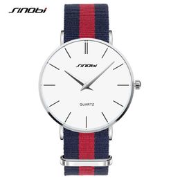 Lover's Brand SINOBI Watches Men Women Fashion Casual Sport Clock Classical Nylon Quartz Wrist Watch Relogio Masculino Femini231L