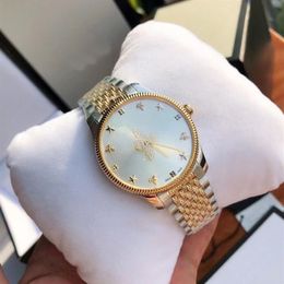 Fashion high quality 36mm 29mm unisex ladies watch quartz movement watch stainless steel case bee pattern second hand no box247r