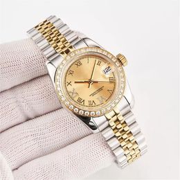 2022 luxury watch high quality womens watche automatic mechanical wristwatch Classic Sapphire round diamond 316 fine steel Waterpr242w