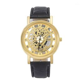 Wristwatches 2021 Fashion Dress Leather Strap Watch Big Dial Men Business Casual Clock Skull Relogio Masculino For Male &boy12611