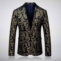 Men's Suits 2023 Men Blazer Trendy Young Party Costume Spring Autumn Fashion Print Mens Stylish Wedding Blazers For